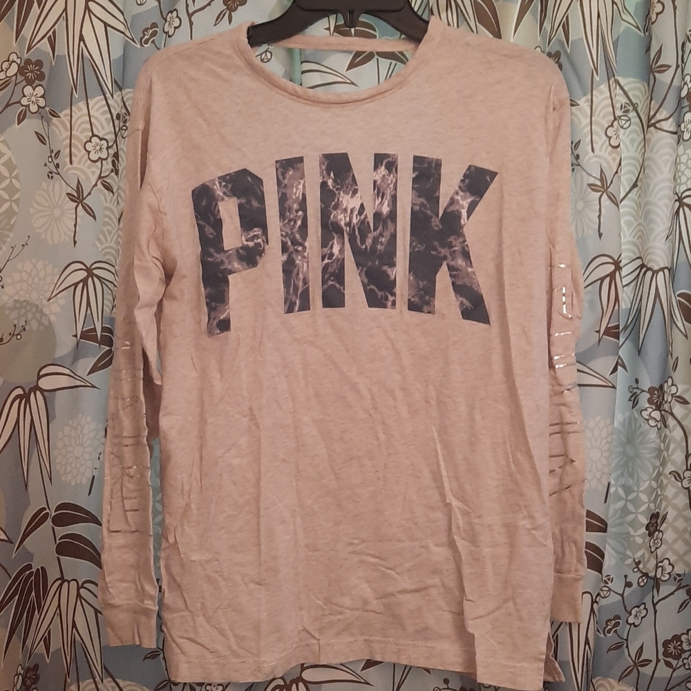 PINK Victorias Secret Long Sleeve Open Back Shirt